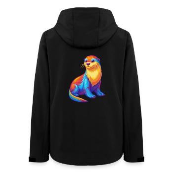 Loutre de mer Coloré Kawaii Dessin animé Animal marin - Veste softshell femme recyclée Stanley/Stella - noir - Dos - AI Model Female 172 light (172cm)