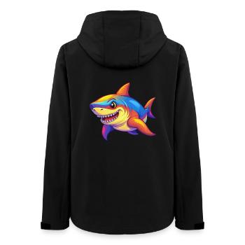 Great White Shark Colorful Kawaii Cartoon Clipart - Women’s Recycled Softshell Jacket by Stanley/Stella - black - Back - AI Model Female 172 light (172cm)