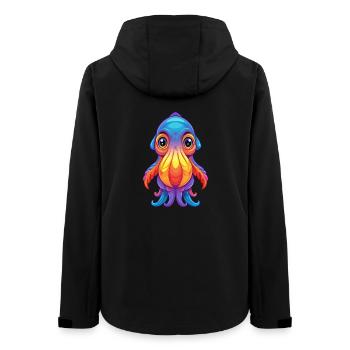 Tintenfisch Buntes Kawaii Cartoon Meerestier - Frauen Recycelte Softshelljacke von Stanley/Stella - Schwarz - Hinten - AI Model Female 172 light (172cm)