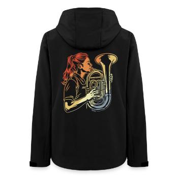 Joueurs de tuba - Veste softshell femme recyclée Stanley/Stella - noir - Dos - AI Model Female 172 light (172cm)
