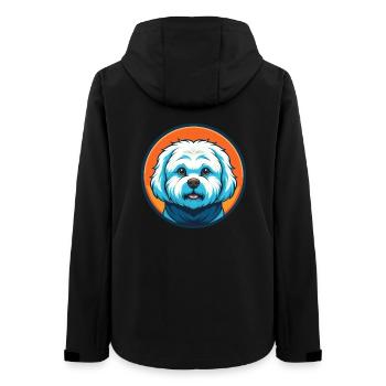 Bichon frisé chien mignon Kawaii dessin animé Animal Logo - Veste softshell femme recyclée Stanley/Stella - noir - Dos - AI Model Female 172 light (172cm)