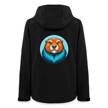 Marmot Cute Kawaii Cartoon Clipart Animal Pet Logo - Women’s Recycled Softshell Jacket by Stanley/Stella - black - Back - AI Model Female 172 light (172cm)
