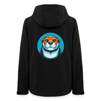 loutre mignon kawaii dessin animé clipart animal animal de compagnie logo - Veste softshell femme recyclée Stanley/Stella - noir - Dos - AI Model Female 172 light (172cm)