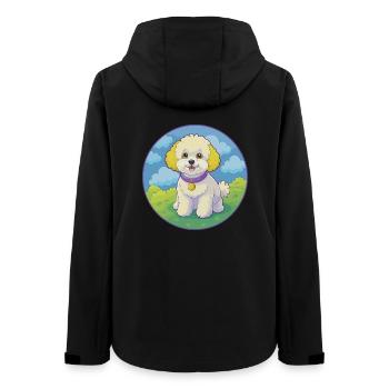 Bichon frisé chien mignon drôle Kawaii dessin animé Animal - Veste softshell femme recyclée Stanley/Stella - noir - Dos - AI Model Female 172 light (172cm)