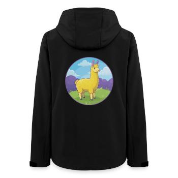 Lama süße kawaii Cartoon Clipart Tier Haustier - Frauen Recycelte Softshelljacke von Stanley/Stella - Schwarz - Hinten - AI Model Female 172 light (172cm)