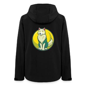 Arctic Wolf Cute Kawaii Cartoon Clipart Pet Animal - Women’s Recycled Softshell Jacket by Stanley/Stella - black - Back - AI Model Female 172 light (172cm)