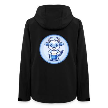 Bongo Blau Kawaii Cartoon Figur Clipart Haustier - Frauen Recycelte Softshelljacke von Stanley/Stella - Schwarz - Hinten - AI Model Female 172 light (172cm)