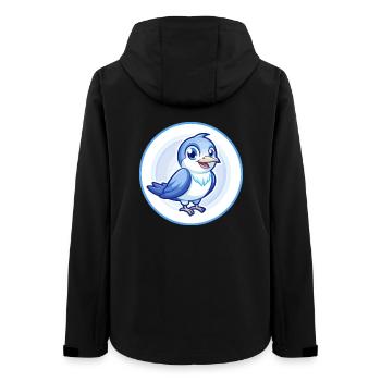 Kuckuck Vogel Blau Kawaii Cartoon Figur Clipart - Frauen Recycelte Softshelljacke von Stanley/Stella - Schwarz - Hinten - AI Model Female 172 light (172cm)