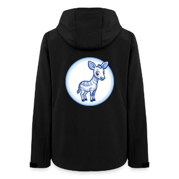 Okapi Blue Kawaii Cartoon Character Clipart Pet - Women’s Recycled Softshell Jacket by Stanley/Stella - black - Back - AI Model Female 172 light (172cm)