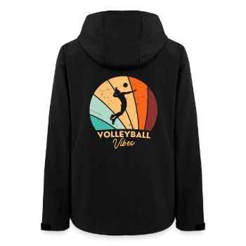 Volleyball Vintage Retro Volleyball Player - Women’s Recycled Softshell Jacket by Stanley/Stella - black - Back - AI Model Female 172 light (172cm)
