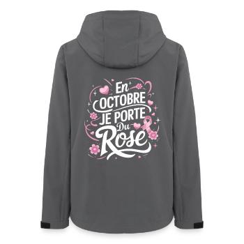 Pink October Fight against breast cancer - Women’s Recycled Softshell Jacket by Stanley/Stella - anthracite - Back - AI Model Female 172 light (172cm)