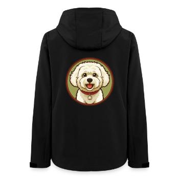 Bichon frisé chien coloré Kawaii dessin animé Clipart - Veste softshell femme recyclée Stanley/Stella - noir - Dos - AI Model Female 172 light (172cm)