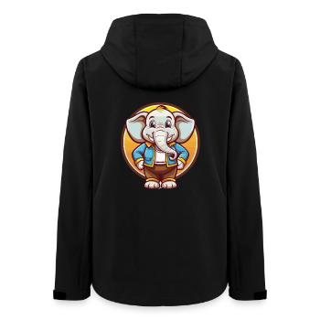 Elefant Lustig Kawaii Cartoon Clipart Tier Haustier - Frauen Recycelte Softshelljacke von Stanley/Stella - Schwarz - Hinten - AI Model Female 172 light (172cm)