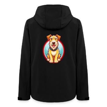Airedale Terrier Dog Funny Kawaii Cartoon Animal - Women’s Recycled Softshell Jacket by Stanley/Stella - black - Back - AI Model Female 172 light (172cm)