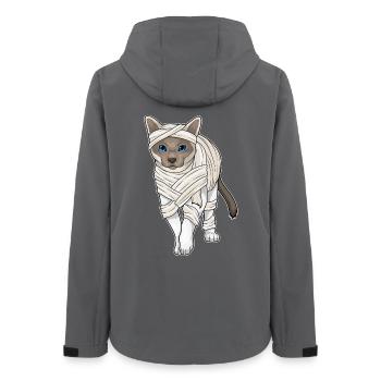 Siamkatze Halloween Mumie - Frauen Recycelte Softshelljacke von Stanley/Stella - Anthrazit - Hinten - AI Model Female 172 light (172cm)