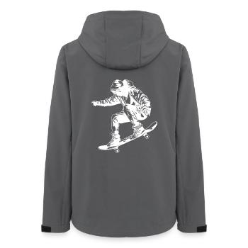 Skateboarding Graphics - Women’s Recycled Softshell Jacket by Stanley/Stella - anthracite - Back - AI Model Female 172 light (172cm)