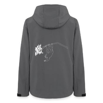 Singe lineart - Veste softshell femme recyclée Stanley/Stella - charbon - Dos - AI Model Female 172 light (172cm)