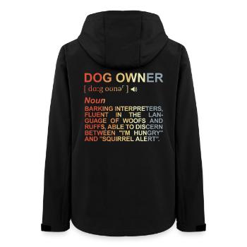 Dog Owner Meaning - Women’s Recycled Softshell Jacket by Stanley/Stella - black - Back - AI Model Female 172 light (172cm)