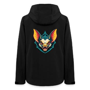 Fledermaus Niedlich Kawaii Cartoon Clipart Tier Gesicht - Frauen Recycelte Softshelljacke von Stanley/Stella - Schwarz - Hinten - AI Model Female 172 light (172cm)