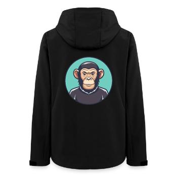Schimpanse Kawaii Zeichentrickfigur Tier Gesicht - Frauen Recycelte Softshelljacke von Stanley/Stella - Schwarz - Hinten - AI Model Female 172 light (172cm)