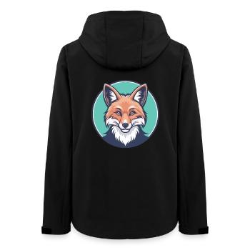 Fuchs Kawaii Cartoon Figur Tier Haustier Gesicht - Frauen Recycelte Softshelljacke von Stanley/Stella - Schwarz - Hinten - AI Model Female 172 light (172cm)