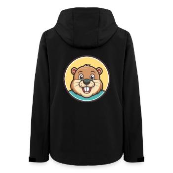 Biber Kawaii Cartoon Figur Tier Haustier Gesicht - Frauen Recycelte Softshelljacke von Stanley/Stella - Schwarz - Hinten - AI Model Female 172 light (172cm)