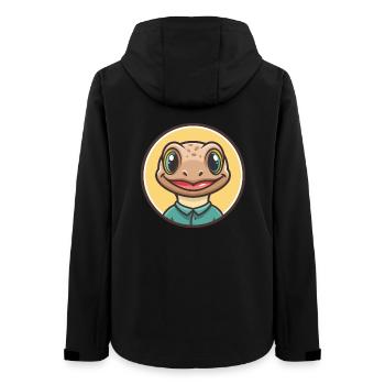 lézard kawaii dessin animé personnage animal visage d’animal de compagnie - Veste softshell femme recyclée Stanley/Stella - noir - Dos - AI Model Female 172 light (172cm)