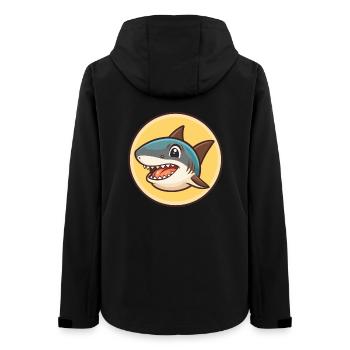 Hai Kawaii Cartoon Figur Tier Haustier Gesicht - Frauen Recycelte Softshelljacke von Stanley/Stella - Schwarz - Hinten - AI Model Female 172 light (172cm)