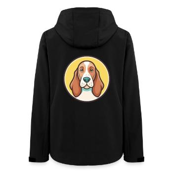 Basset Fauve De Bretagne Dog Breed Cartoon Kawaii - Women’s Recycled Softshell Jacket by Stanley/Stella - black - Back - AI Model Female 172 light (172cm)