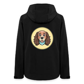 Blaue Picardie Spaniel Hund Rasse Cartoon Kawaii Haustier - Frauen Recycelte Softshelljacke von Stanley/Stella - Schwarz - Hinten - AI Model Female 172 light (172cm)