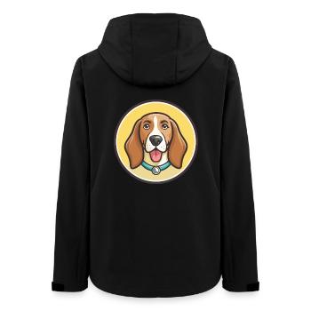 Bulgarian Hound Dog Breed Cartoon Kawaii Clipart - Women’s Recycled Softshell Jacket by Stanley/Stella - black - Back - AI Model Female 172 light (172cm)