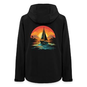 Sailing Illustration - Women’s Recycled Softshell Jacket by Stanley/Stella - black - Back - AI Model Female 172 light (172cm)