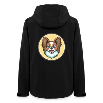 Papillon Hunderasse Bunte Karikatur Kawaii Clipart - Frauen Recycelte Softshelljacke von Stanley/Stella - Schwarz - Hinten - AI Model Female 172 light (172cm)