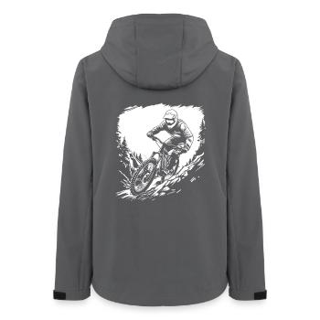 Mountain Biking Sketch - Women’s Recycled Softshell Jacket by Stanley/Stella - anthracite - Back - AI Model Female 172 light (172cm)