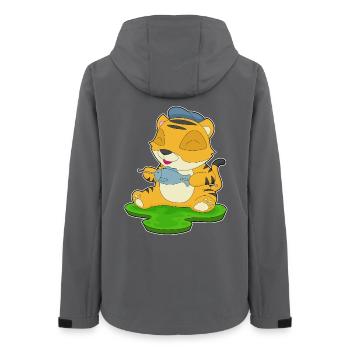 Tiger Fisch - Frauen Recycelte Softshelljacke von Stanley/Stella - Anthrazit - Hinten - AI Model Female 172 light (172cm)