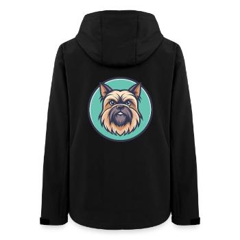 Belgische Griffon Hunderasse Cartoon Kawaii Clipart - Frauen Recycelte Softshelljacke von Stanley/Stella - Schwarz - Hinten - AI Model Female 172 light (172cm)