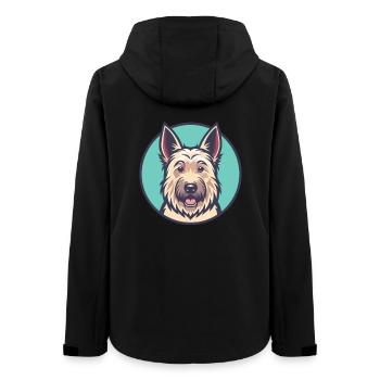 Berger Picard Dog Breed Cartoon Kawaii Clipart Pet - Women’s Recycled Softshell Jacket by Stanley/Stella - black - Back - AI Model Female 172 light (172cm)