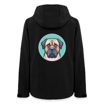Brazilian Mastiff Dog Breed Cartoon Kawaii Clipart - Women’s Recycled Softshell Jacket by Stanley/Stella - black - Back - AI Model Female 172 light (172cm)
