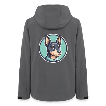 Blauer Paul Terrier Hund Rasse Cartoon Kawaii Clipart - Frauen Recycelte Softshelljacke von Stanley/Stella - Anthrazit - Hinten - AI Model Female 172 light (172cm)