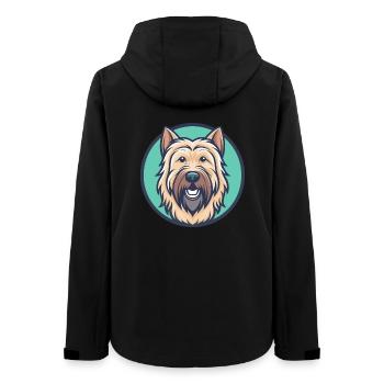 Briard Dog Breed Cartoon Kawaii Clipart Animal Pet - Women’s Recycled Softshell Jacket by Stanley/Stella - black - Back - AI Model Female 172 light (172cm)