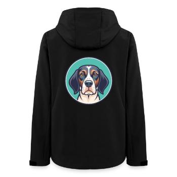 Burgos pointeur chien race dessin animé Kawaii Clipart - Veste softshell femme recyclée Stanley/Stella - noir - Dos - AI Model Female 172 light (172cm)