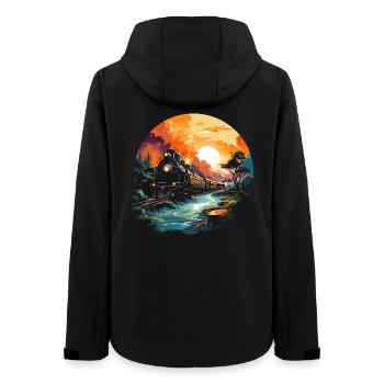 Railway Portrait - Women’s Recycled Softshell Jacket by Stanley/Stella - black - Back - AI Model Female 172 light (172cm)