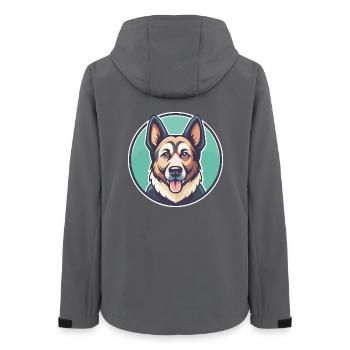 Magyar Agar Dog Breed Funny Cartoon Kawaii Clipart - Women’s Recycled Softshell Jacket by Stanley/Stella - anthracite - Back - AI Model Female 172 light (172cm)