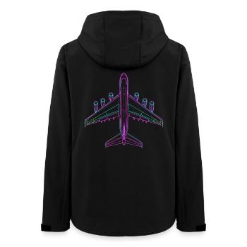 Airplane 80s Look - Women’s Recycled Softshell Jacket by Stanley/Stella - black - Back - AI Model Female 172 light (172cm)
