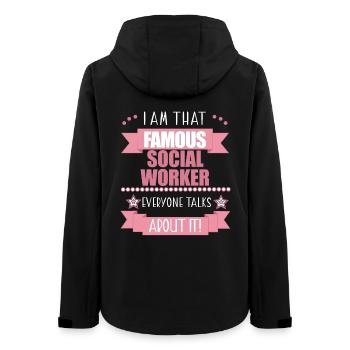 Travailleur social profession dames cadeau - Veste softshell femme recyclée Stanley/Stella - noir - Dos - AI Model Female 172 light (172cm)