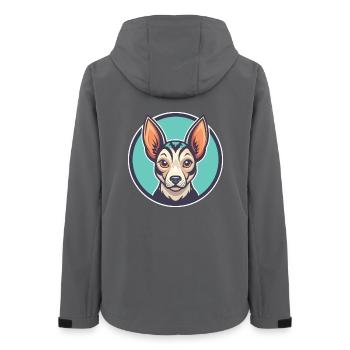 Peruvian Inca Orchid Dog Breed Cartoon Kawaii Pet - Women’s Recycled Softshell Jacket by Stanley/Stella - anthracite - Back - AI Model Female 172 light (172cm)