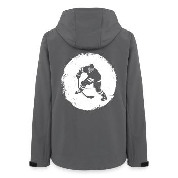 Eishockeyspieler Zeichnung - Frauen Recycelte Softshelljacke von Stanley/Stella - Anthrazit - Hinten - AI Model Female 172 light (172cm)