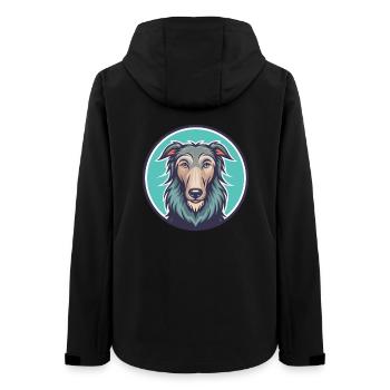 Lévrier écossais race de chien dessin animé Kawaii - Veste softshell femme recyclée Stanley/Stella - noir - Dos - AI Model Female 172 light (172cm)
