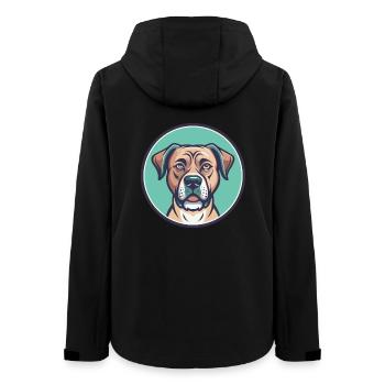 Treeing Tennessee Brindle Dog Breed Cartoon Kawaii - Women’s Recycled Softshell Jacket by Stanley/Stella - black - Back - AI Model Female 172 light (172cm)