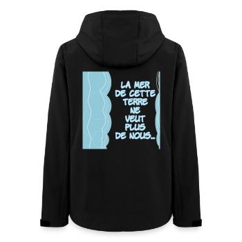 The sea of this land no longer wants us - Women’s Recycled Softshell Jacket by Stanley/Stella - black - Back - AI Model Female 172 light (172cm)